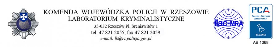 Nagłówek - Laboratorium Kryminalistycze KWP w Rzeszowie