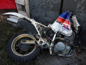Zniszczony motocykl