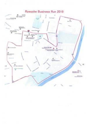Mapa trasy wyznaczonej podczas biegu.