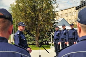 Przemawiający I Zastępca Komendanta Wojewódzkiego Policji w Rzeszowie