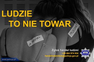 Zgłoś handel ludźmi - plakat
