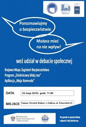 Plakat zachęcający do udziału w debacie społecznej