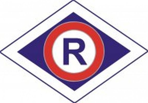 Znak rombu oznaczający służbę ruchu drogowego.