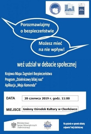 Plakat dotyczący debaty w Chorkówce.