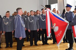Uroczyste pożegnanie inspektora Tadeusza Szymanka w auli Komendy Wojewódzkiej Policji w Rzeszowie