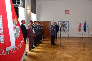 Uroczyste pożegnanie inspektora Tadeusza Szymanka w auli Komendy Wojewódzkiej Policji w Rzeszowie