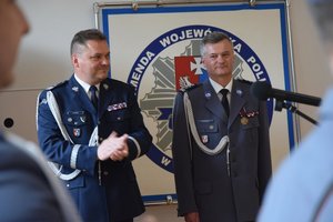 Uroczyste pożegnanie inspektora Tadeusza Szymanka w auli Komendy Wojewódzkiej Policji w Rzeszowie