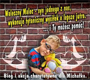 Plakat biegu charytatywnego TYTAN dla Michałka
