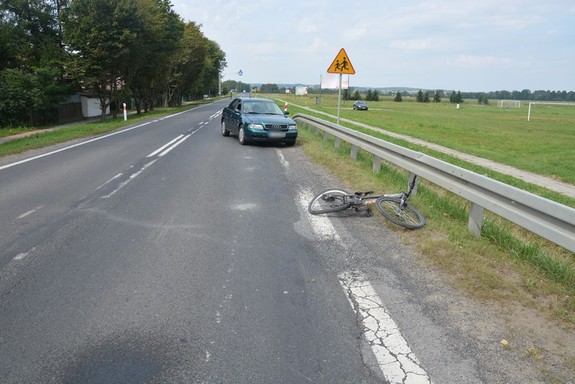 Miejsce potrącenia rowerzysty w Moderówce