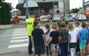 Spotkania policjantów z najmłodszymi uczniami w ramach akcji Bezpieczna droga do szkoły.