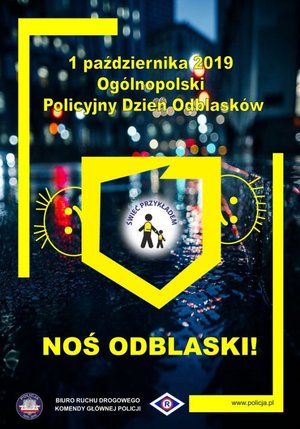 Plakat akcji Ogólnopolski dzień odblasków.