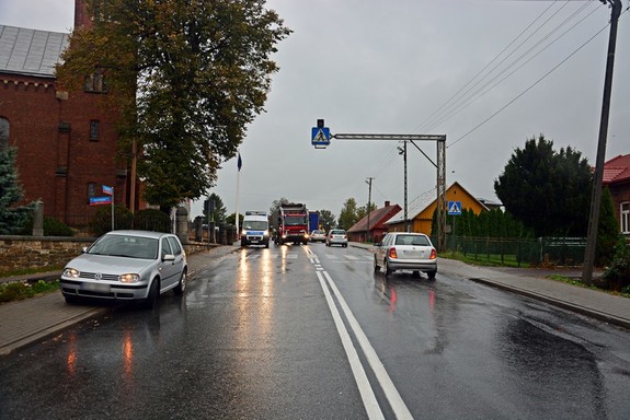 ul. Dukielska w Miejscu Piastowym, miejsce gdzie doszło do potrącenia pieszej.
