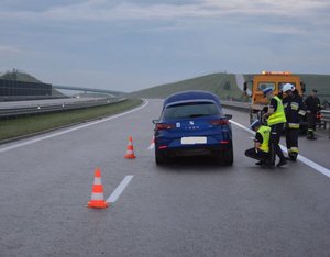 Pojazd biorący udział w zdarzeniu na autostradzie