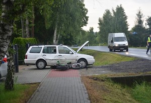 Jaszczew, miejsce gdzie doszło do kolizji motocykla z volkswagenem.
