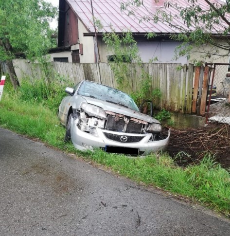 Mazda biorąca udziała w zdarzeniu drogowym