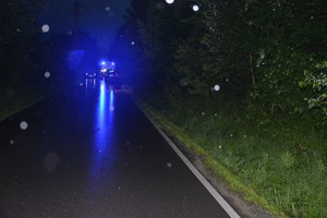 miejsce wypadku drogowego na ul. Sikorskiego w Krośnie