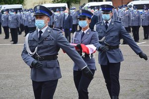Funkcjonariusze podczas uroczystości święta Policji