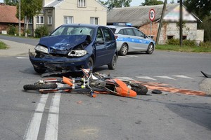 Miejsce wypadku drogowego w Bziance