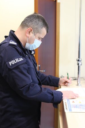 Na zdjęciu Komendant Miejski Policji  w Tarnobrzegu podinsp. Marek Pietrykowski