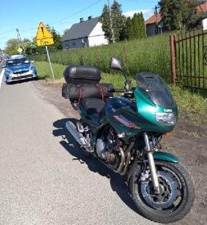 Motocykl biorący udział w zdarzeniu drogowym na ul. Lwowskiej w Przeworsku