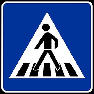 Znak drogowy  - przejście dla pieszych. Zdjęcie Internet