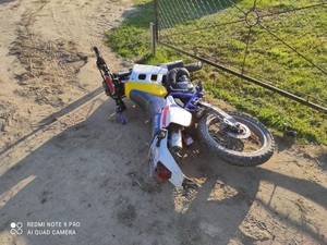Motocykl biorący udział w zdarzeniu