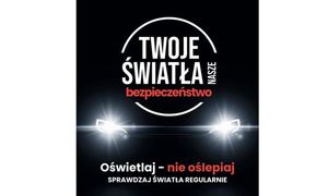 Zdjęcie przedstawia plakat Kampanii &amp;quot;Twoje światła- nasze bezpieczeństwo&amp;quot;
Plakat jest w czarnym kolorze