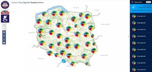 Strona startowa aplikacji Krajowa Mapa Zagrożeń Bezpieczeństwa