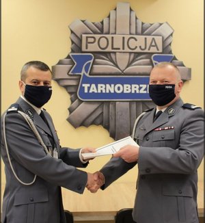 Wręczenie aktu powołania na stanowisko I Zastępcy Komendanta Miejskiego Policji w Tarnobrzegu