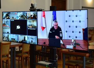 Odprawa roczna w KWP w Rzeszowie - system wideokonferencyjny