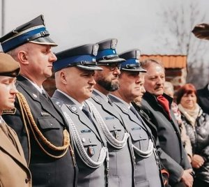 Policjanci podczas uroczystości