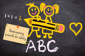 Zdjęcie kolorowe przedstawia plakat KRESKÓWKA na którym widoczne jest dwoje dzieci trzymające w reku Duzy ołówek i wykonujące działanie 1+1 =2 . Z lewej strony plakatu widnieje napis „Bezpieczny powrót do szkoły” a na samym dole umieszczone są litery ABC