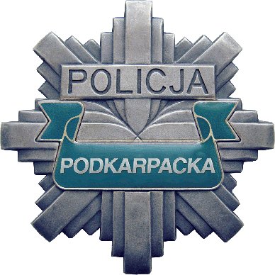 Na zdjęciu policyjna odznaka z napisem policja podkarpcka