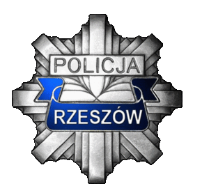 Na zdjęciu gwiazda policyjna z napisem policja Rzeszów.