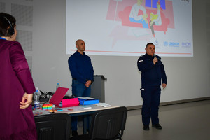 Uczestnicy szkolenia w trakcie zajęć na auli Oddziału Prewencji Policji w Rzeszowie.