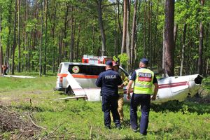 Ćwiczenia taktyczno - specjalne służb w gminie Gorzyce- zderzenie się dwóch pojazdów powietrznych