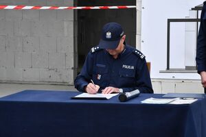 Wmurowanie aktu erekcyjnego pod budowę Komisariatu Policji w Rudniku nad Sanem