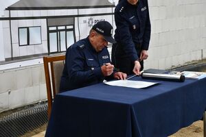 Wmurowanie aktu erekcyjnego pod budowę Komisariatu Policji w Rudniku nad Sanem
