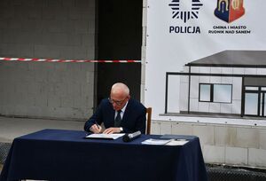 Wmurowanie aktu erekcyjnego pod budowę Komisariatu Policji w Rudniku nad Sanem
