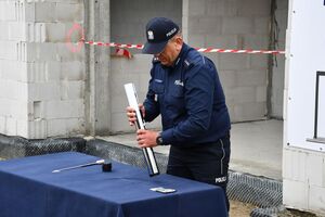 Wmurowanie aktu erekcyjnego pod budowę Komisariatu Policji w Rudniku nad Sanem