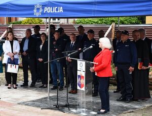 Wmurowanie aktu erekcyjnego pod budowę Komisariatu Policji w Rudniku nad Sanem