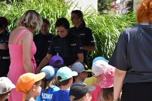 Policjanci i zaproszeni goście podczas pikniku w Ogrodach Bernardyńskich w Rzeszowie.