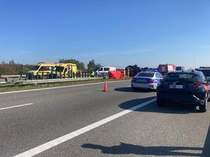 Na zdjęciu - odcinek autostrady, na którym doszło do wypadku