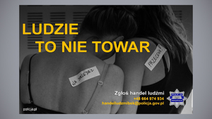 plakat z napisem ludzie to nie towar