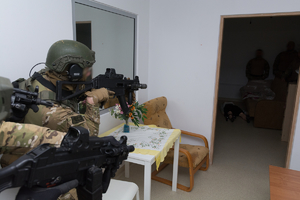 Policjanci SWAT podczas wspólnego szkolenia z podkarpackimi kontrterrorystami