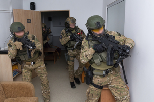 Policjanci SWAT podczas wspólnego szkolenia z podkarpackimi kontrterrorystami