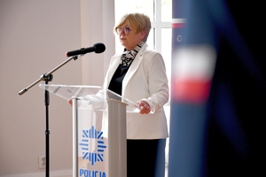 Policjanci podczas ślubowania w auli Komendy Wojewódzkiej Policji w Rzeszowie.