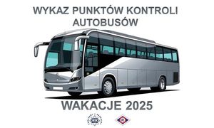 Grafika dotycząca kontroli autokarów wakacje 2025