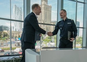 Uroczystość podpisania listu intencyjnego między Komendantem Głównym Policji a PKO BP