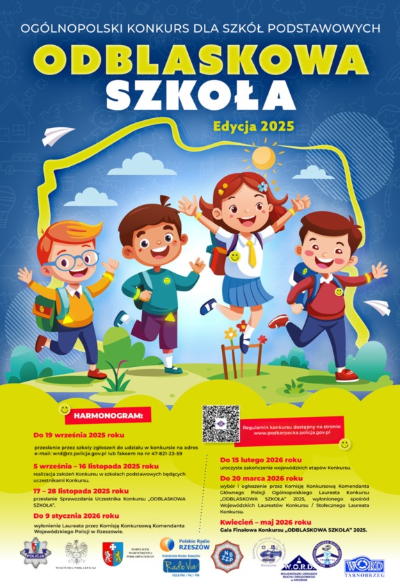 Plakat konkursu Odblaskowa Szkoła